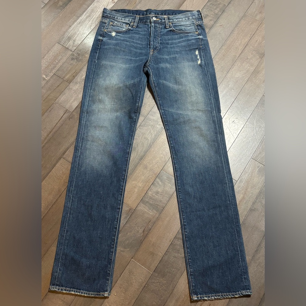 Vince Men’s 31x34.5 Button Fly Jeans Straight Leg Stretch Made USA Long LN
